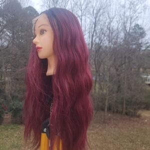 Deep Burgundy Wavy Hair Wig